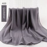 good stitching stitch plain high quality premium heavy Chiffon hijab scarf Malaysian Women's scarves hijabs long shawl shawls - Livefree