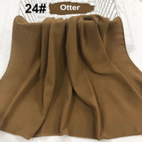 good stitching stitch plain high quality premium heavy Chiffon hijab scarf Malaysian Women's scarves hijabs long shawl shawls - Livefree
