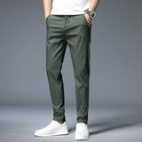 Autumn 2021 New Casual Pants Men Cotton Classic Style Fashion Business Slim Fit Straight Cotton Solid Color Brand Trousers 38 - Livefree