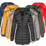 Yvlvol Winter Cotton Coat Women Slim Outwear Medium-long Padded Jacket Thick Hooded Cotton Wadded Warm Cotton Parka;winterjas - Livefree