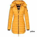 Yvlvol Winter Cotton Coat Women Slim Outwear Medium-long Padded Jacket Thick Hooded Cotton Wadded Warm Cotton Parka;winterjas - Livefree