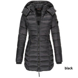Yvlvol Winter Cotton Coat Women Slim Outwear Medium-long Padded Jacket Thick Hooded Cotton Wadded Warm Cotton Parka;winterjas - Livefree