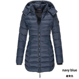 Yvlvol Winter Cotton Coat Women Slim Outwear Medium-long Padded Jacket Thick Hooded Cotton Wadded Warm Cotton Parka;winterjas - Livefree