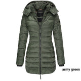 Yvlvol Winter Cotton Coat Women Slim Outwear Medium-long Padded Jacket Thick Hooded Cotton Wadded Warm Cotton Parka;winterjas - Livefree