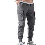 Men Pants Elastic Waist Solid Color Plus Size Pants Thin Male Men Beam Feet Cargo Pants Summer Trousers for Boy - Livefree