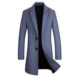 New Fashion Wool Coat Men Long Windbreaker Woolen Overcoat Mens Casual Peacoat Male High Quality Classical Jaket Trench Coats - Livefree