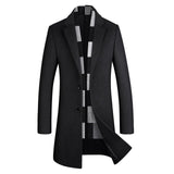 New Fashion Wool Coat Men Long Windbreaker Woolen Overcoat Mens Casual Peacoat Male High Quality Classical Jaket Trench Coats - Livefree