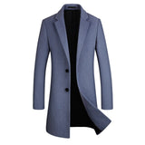 New Fashion Wool Coat Men Long Windbreaker Woolen Overcoat Mens Casual Peacoat Male High Quality Classical Jaket Trench Coats - Livefree
