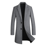 New Fashion Wool Coat Men Long Windbreaker Woolen Overcoat Mens Casual Peacoat Male High Quality Classical Jaket Trench Coats - Livefree