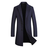 New Fashion Wool Coat Men Long Windbreaker Woolen Overcoat Mens Casual Peacoat Male High Quality Classical Jaket Trench Coats - Livefree