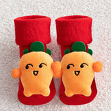 Kids Children's Socks for Girls Boys Non-slip Print Cotton Toddler Baby Christmas Socks for Newborns Infant Short Socks Clothing