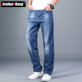 6 Colors Spring Summer Men's Thin Straight-leg Loose Jeans Classic Style  Advanced Stretch Baggy Pants Male Plus Size 40 42 44 - Livefree