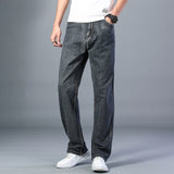 6 Colors Spring Summer Men's Thin Straight-leg Loose Jeans Classic Style  Advanced Stretch Baggy Pants Male Plus Size 40 42 44 - Livefree