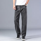 6 Colors Spring Summer Men's Thin Straight-leg Loose Jeans Classic Style  Advanced Stretch Baggy Pants Male Plus Size 40 42 44 - Livefree