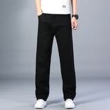 6 Colors Spring Summer Men's Thin Straight-leg Loose Jeans Classic Style  Advanced Stretch Baggy Pants Male Plus Size 40 42 44 - Livefree