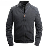 New Plus Cotton Mens Jackets Stand Collar Casual Men's Jacket Solid Color Warm Long Sleeve Autumn Winter Jaket Men - Livefree