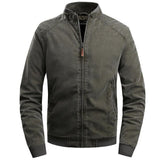 New Plus Cotton Mens Jackets Stand Collar Casual Men's Jacket Solid Color Warm Long Sleeve Autumn Winter Jaket Men - Livefree