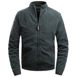 New Plus Cotton Mens Jackets Stand Collar Casual Men's Jacket Solid Color Warm Long Sleeve Autumn Winter Jaket Men - Livefree