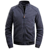New Plus Cotton Mens Jackets Stand Collar Casual Men's Jacket Solid Color Warm Long Sleeve Autumn Winter Jaket Men - Livefree