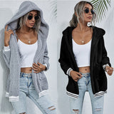 Women Jecket hooded Cashmere Long Sleeve Front 2 pockets Autumn Winter Coat For Girl Jaket Women Clothing - Livefree