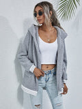 Women Jecket hooded Cashmere Long Sleeve Front 2 pockets Autumn Winter Coat For Girl Jaket Women Clothing - Livefree