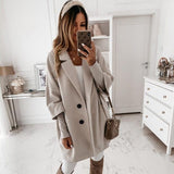 Deenor Winter Warm Women Coats Famale Jaket Fashion Elegant Long Sleeve Button Coat Tailored Collar Casual Coats for Women - Livefree