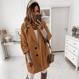 Deenor Winter Warm Women Coats Famale Jaket Fashion Elegant Long Sleeve Button Coat Tailored Collar Casual Coats for Women - Livefree