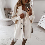Deenor Winter Warm Women Coats Famale Jaket Fashion Elegant Long Sleeve Button Coat Tailored Collar Casual Coats for Women - Livefree