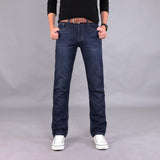 1Pc Classic Men Casual Mid-Rise Straight Denim Jeans Long Pants Comfortable Trousers Loose Fit New Brand Menswear Man's Clothing