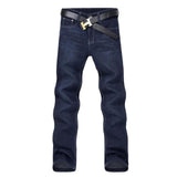 1Pc Classic Men Casual Mid-Rise Straight Denim Jeans Long Pants Comfortable Trousers Loose Fit New Brand Menswear Man's Clothing