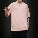New Summer Men's T Shirt 2022 Fashion Solid T Shirt Mens Oversized Hip Hop Short Sleeve Casual Cotton Mens Streetwear Top Tees - Livefree