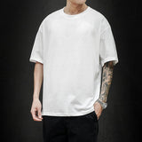 New Summer Men's T Shirt 2022 Fashion Solid T Shirt Mens Oversized Hip Hop Short Sleeve Casual Cotton Mens Streetwear Top Tees - Livefree