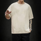 New Summer Men's T Shirt 2022 Fashion Solid T Shirt Mens Oversized Hip Hop Short Sleeve Casual Cotton Mens Streetwear Top Tees - Livefree