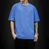 New Summer Men's T Shirt 2022 Fashion Solid T Shirt Mens Oversized Hip Hop Short Sleeve Casual Cotton Mens Streetwear Top Tees - Livefree