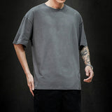 New Summer Men's T Shirt 2022 Fashion Solid T Shirt Mens Oversized Hip Hop Short Sleeve Casual Cotton Mens Streetwear Top Tees - Livefree