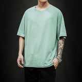 New Summer Men's T Shirt 2022 Fashion Solid T Shirt Mens Oversized Hip Hop Short Sleeve Casual Cotton Mens Streetwear Top Tees - Livefree