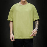 New Summer Men's T Shirt 2022 Fashion Solid T Shirt Mens Oversized Hip Hop Short Sleeve Casual Cotton Mens Streetwear Top Tees - Livefree