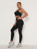 Women's Sets Skinny Tracksuit Breathable Bra Long Sleeve Top Seamless Outfits High Waist Push Up Leggings Gym Clothes Sport Suit - Livefree