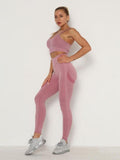 Women's Sets Skinny Tracksuit Breathable Bra Long Sleeve Top Seamless Outfits High Waist Push Up Leggings Gym Clothes Sport Suit - Livefree