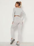 Women's Sets Skinny Tracksuit Breathable Bra Long Sleeve Top Seamless Outfits High Waist Push Up Leggings Gym Clothes Sport Suit - Livefree