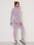 Women's Sets Skinny Tracksuit Breathable Bra Long Sleeve Top Seamless Outfits High Waist Push Up Leggings Gym Clothes Sport Suit - Livefree