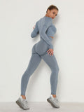 Women's Sets Skinny Tracksuit Breathable Bra Long Sleeve Top Seamless Outfits High Waist Push Up Leggings Gym Clothes Sport Suit - Livefree